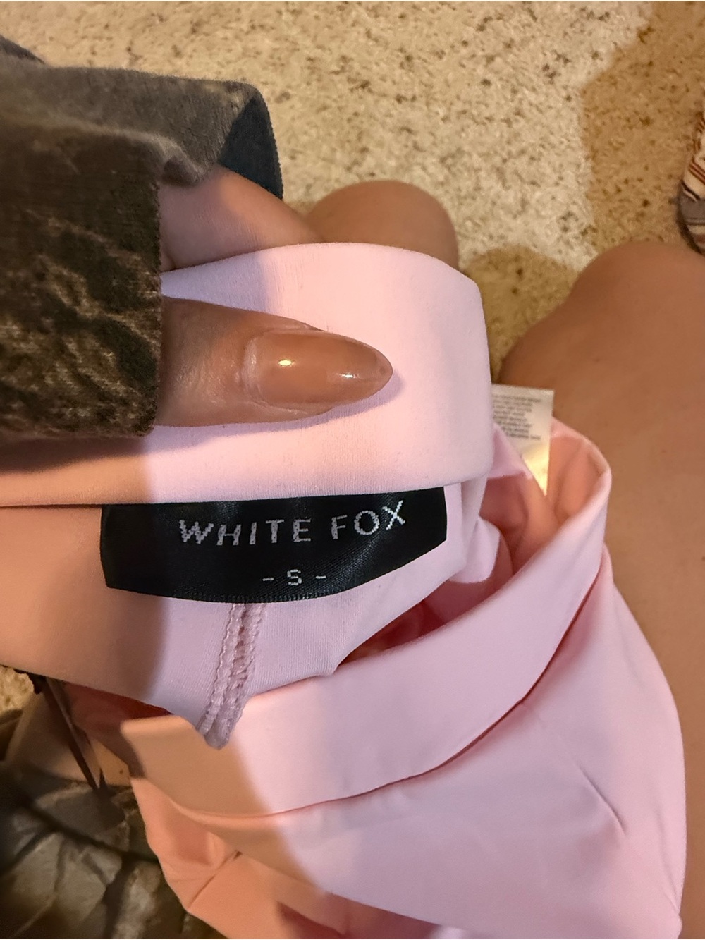 White Fox Boutique Light Pink Bike Shorts with Logo - Picture 4 of 4